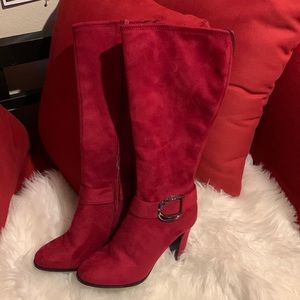Impo faux stretchy suede boots knee High
